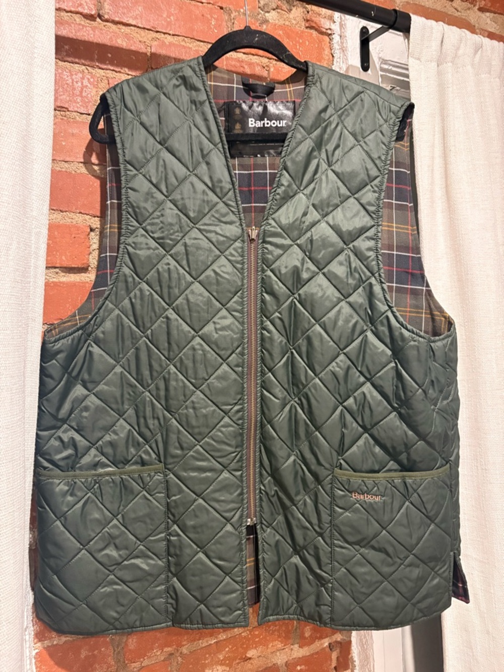 Barbour Black Label Vest with Tartan Plaid Lining